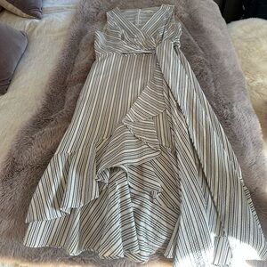 Calvin Klein Black and White Asymmetrical Dress